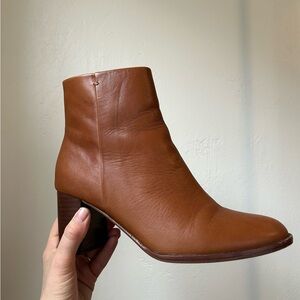 Madewell Tan genuine Leather Ankle Booties with block heel